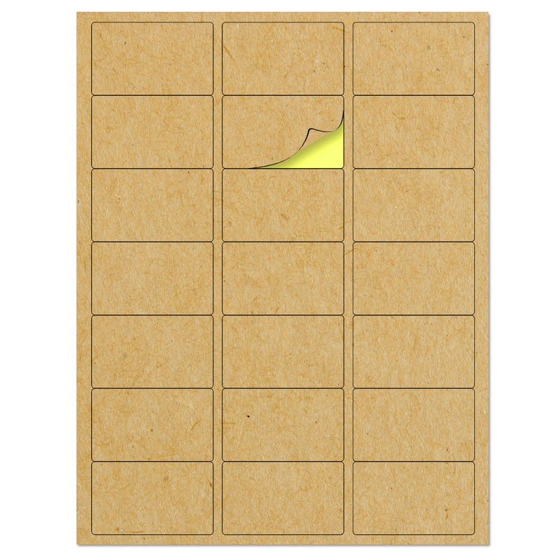 TownStix 2.5"" x 1.5"" Kraft Labels Stickers, Letter Size with Print Template - 150 Sheets, Pack of 3150 - Image 1